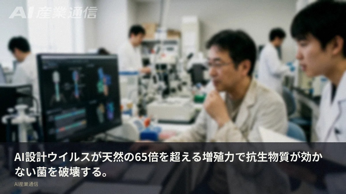 AI設計ウイルスが天然の65倍を超える増殖力で抗生物質が効かない菌を破壊する。