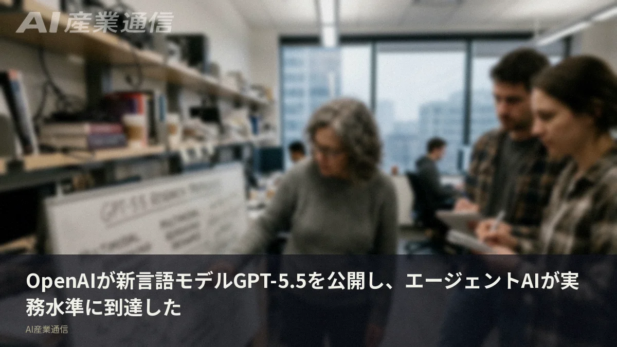 OpenAIが新言語モデルGPT-5.5を公開し、エージェントAIが実務水準に到達した