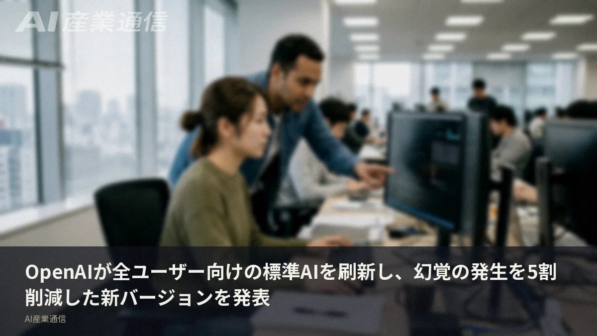 OpenAIが全ユーザー向けの標準AIを刷新し、幻覚の発生を5割削減した新バージョンを発表