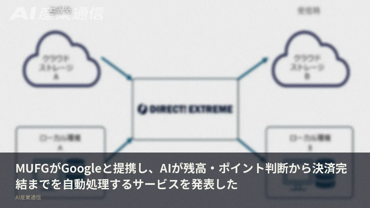 MUFGがGoogleと提携し、AIが残高・ポイント判断から決済完結までを自動処理するサービスを発表した