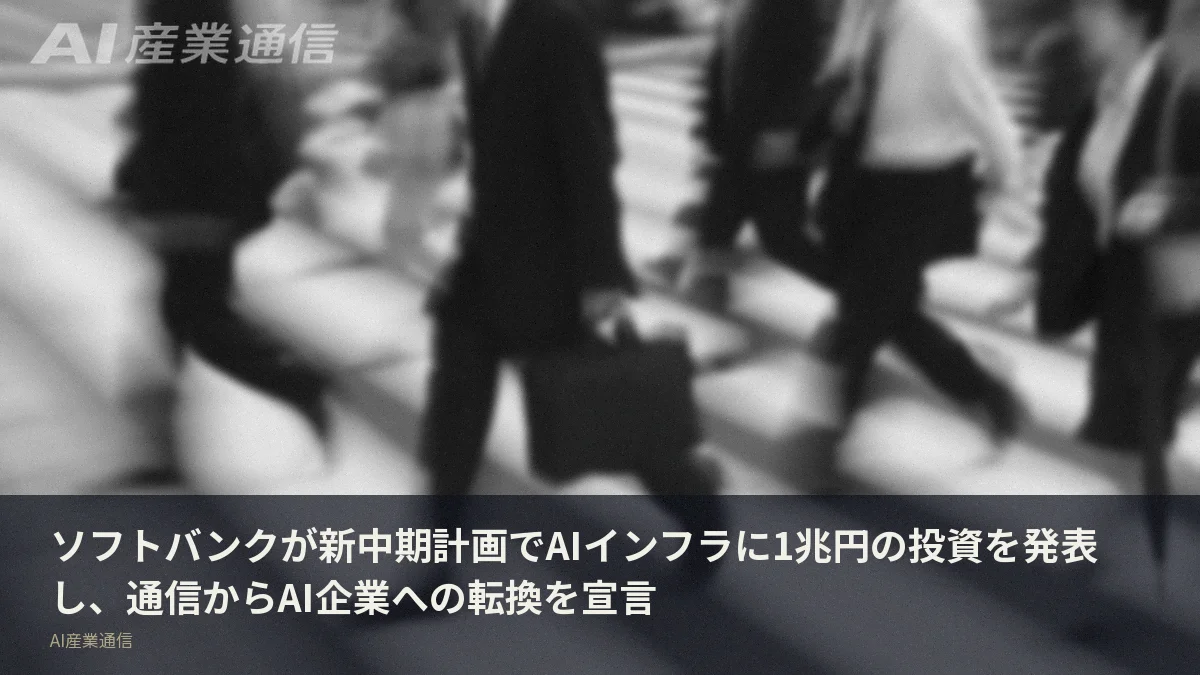 ソフトバンクが新中期計画でAIインフラに1兆円の投資を発表し、通信からAI企業への転換を宣言