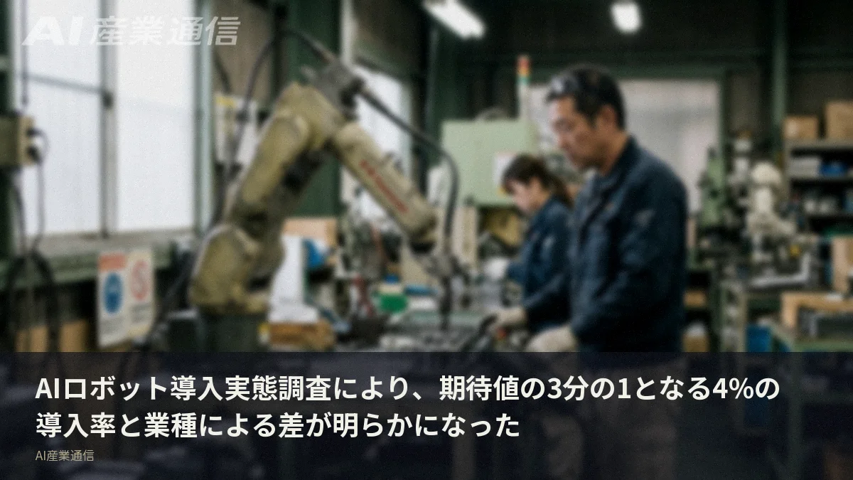 AIロボット導入実態調査により、期待値の3分の1となる4%の導入率と業種による差が明らかになった