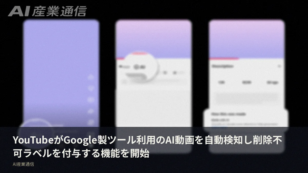 YouTubeがGoogle製ツール利用のAI動画を自動検知し削除不可ラベルを付与する機能を開始