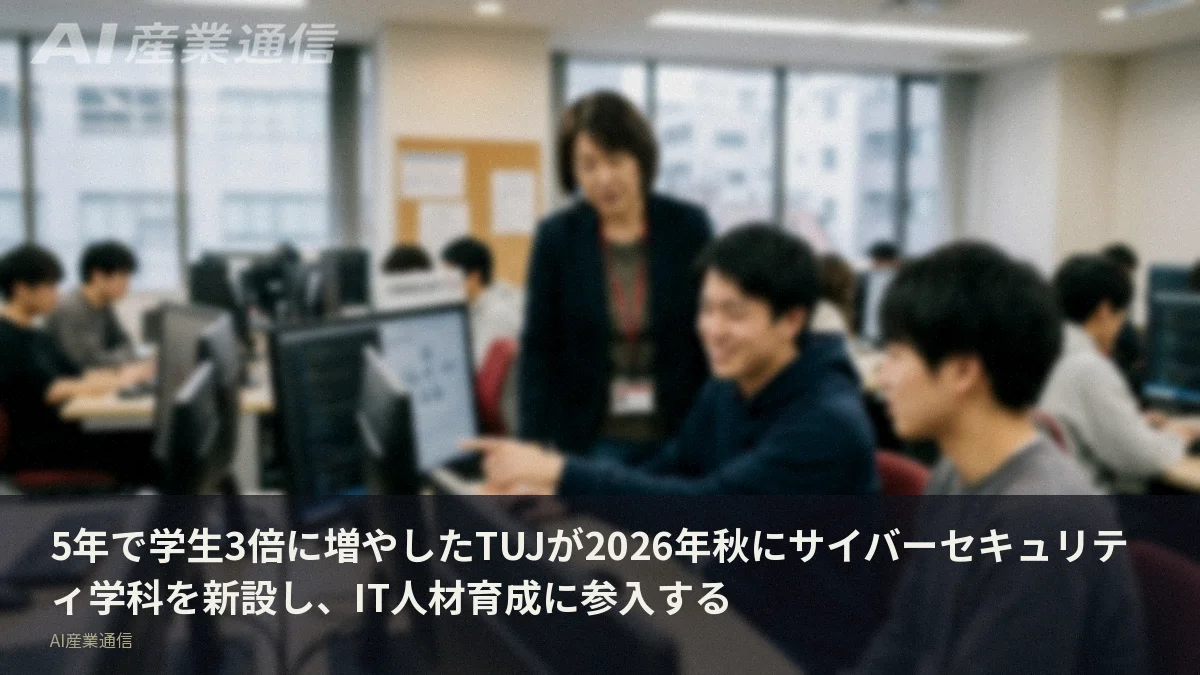 5年で学生3倍に増やしたTUJが2026年秋にサイバーセキュリティ学科を新設し、IT人材育成に参入する