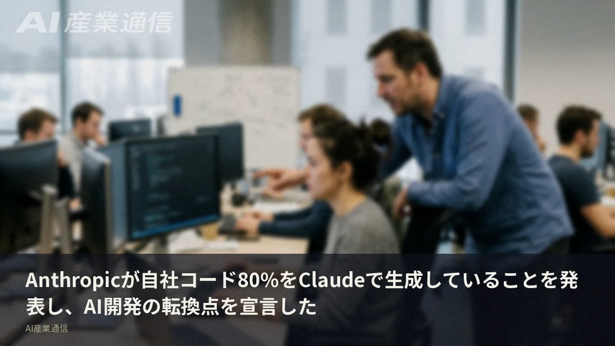 Anthropicが自社コード80%をClaudeで生成していることを発表し、AI開発の転換点を宣言した